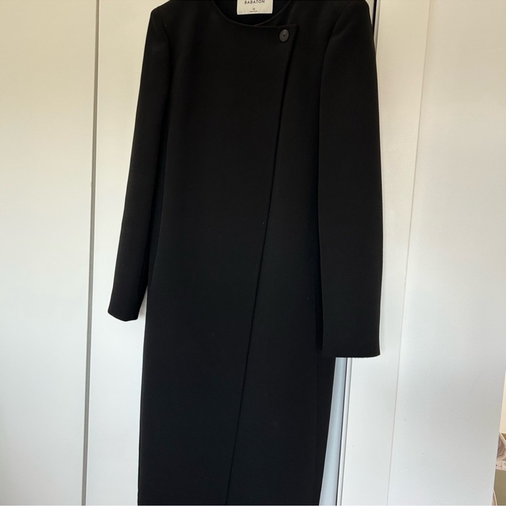 Aritzia Babaton 10 Black Midi Coat
